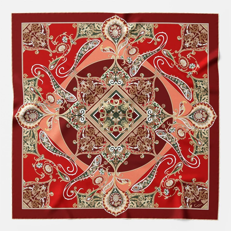 Romina - Silk Foulard - Red