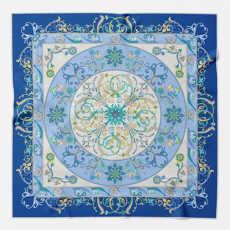 Paulina - Silk Foulard - Blue