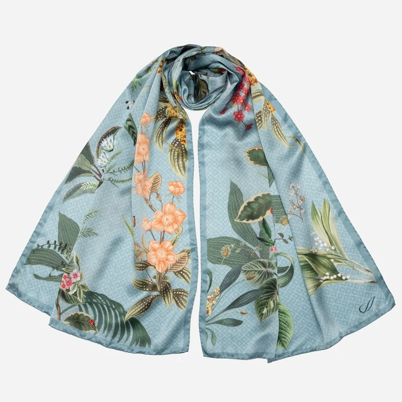 Sara - Long Silk Scarf - Sky Blue