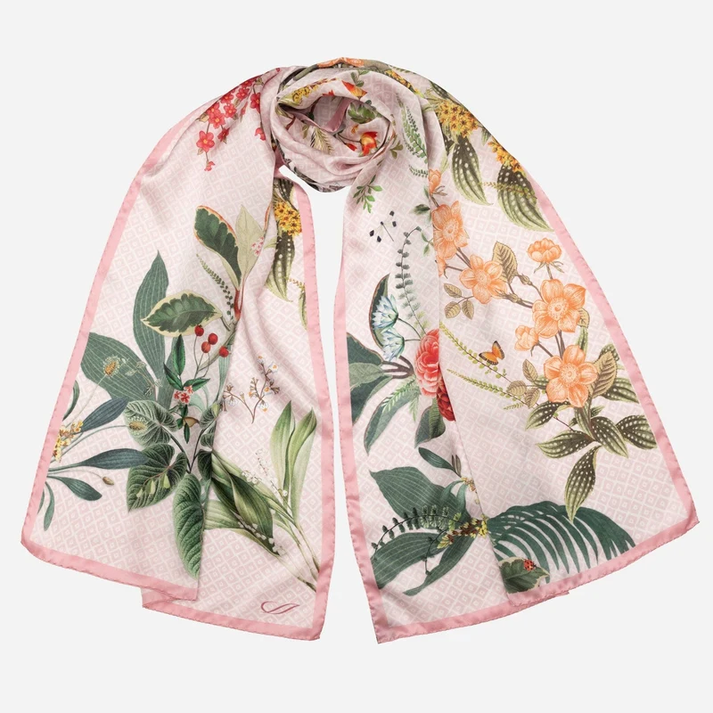 Sara - Long Silk Scarf - Pink