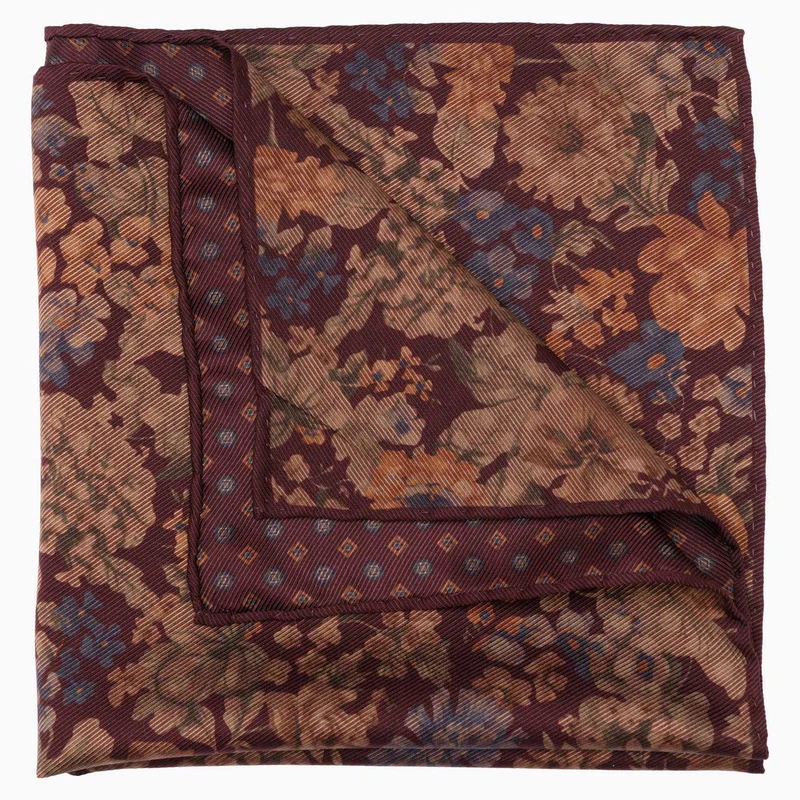 Vico - Double Sided Silk Pocket Square - Bordeaux