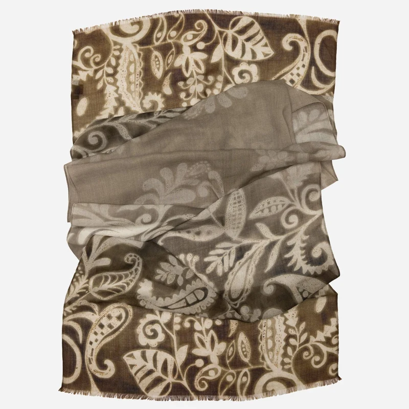 Garda - Wool Scarf - Brown and Tan