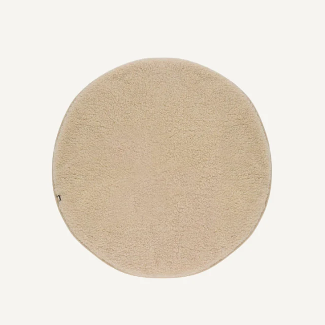 Kico label rond boxkleed merinowol beige 90 cm