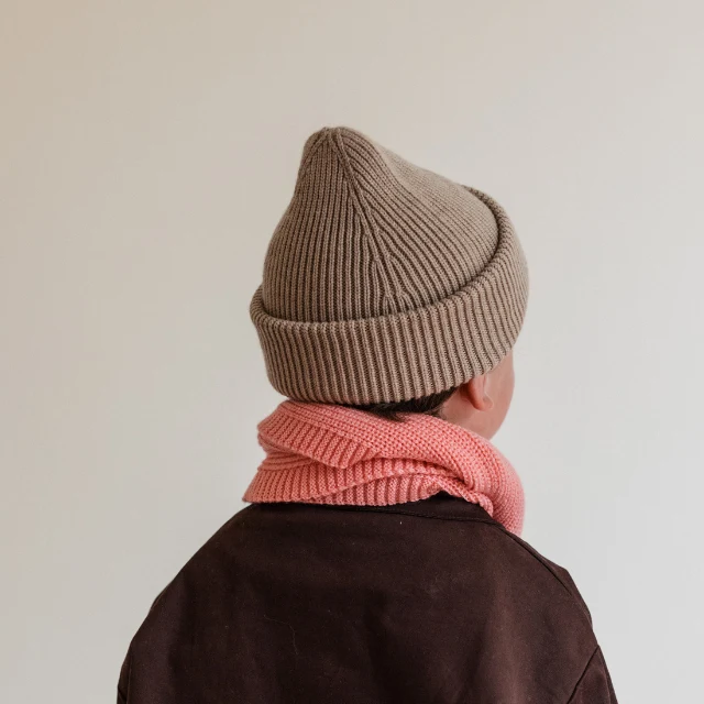 Hvid beanie fonzie kids sand