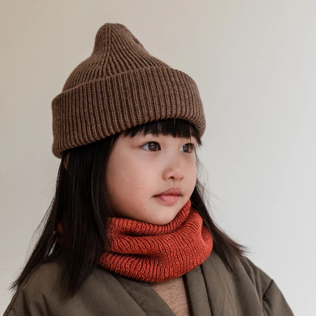 Hvid beanie fonzie kids mocha