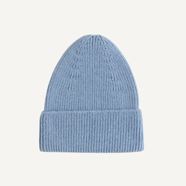 Hvid beanie fonzie kids light blue