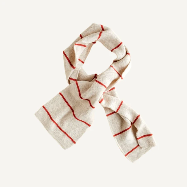 Hvid sjaal igor cream + red