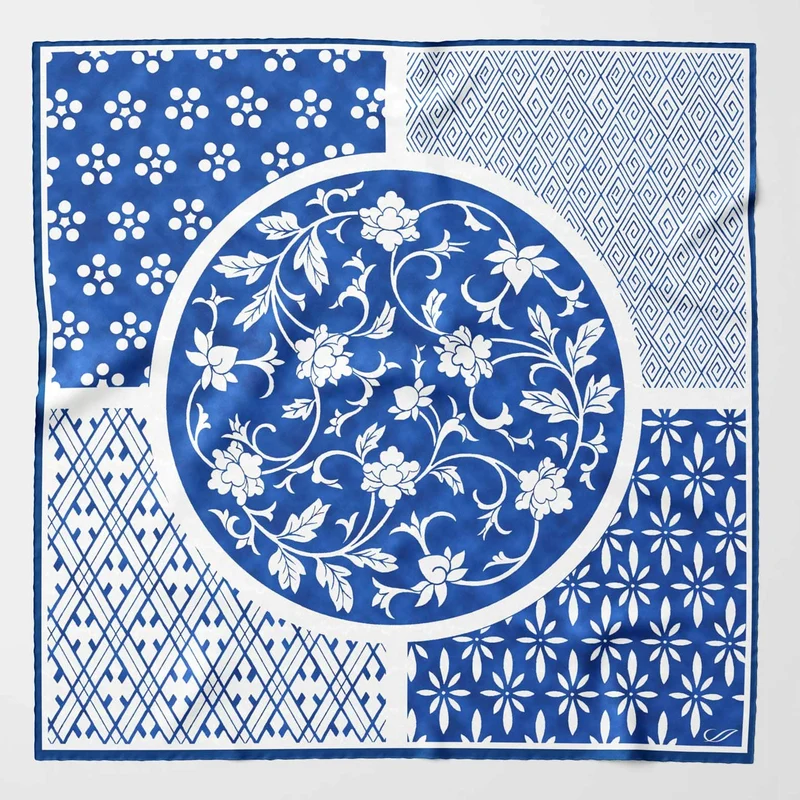 Nadia - Silk Bandana - Blue