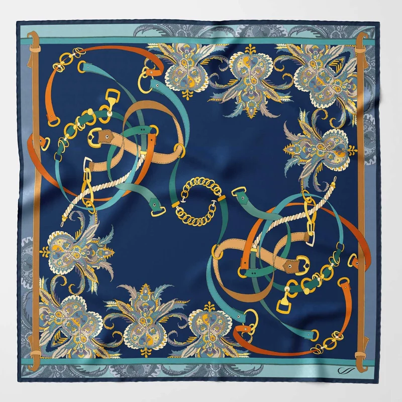 Camilla - Silk Bandana - Blue