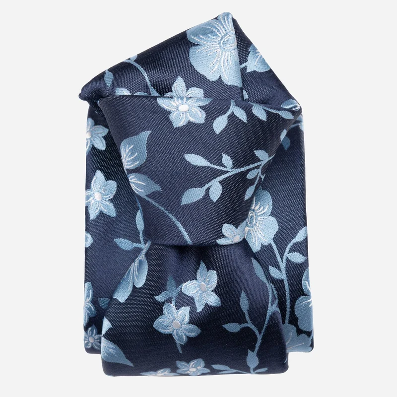 Silvio - Silk Jacquard Tie - Navy
