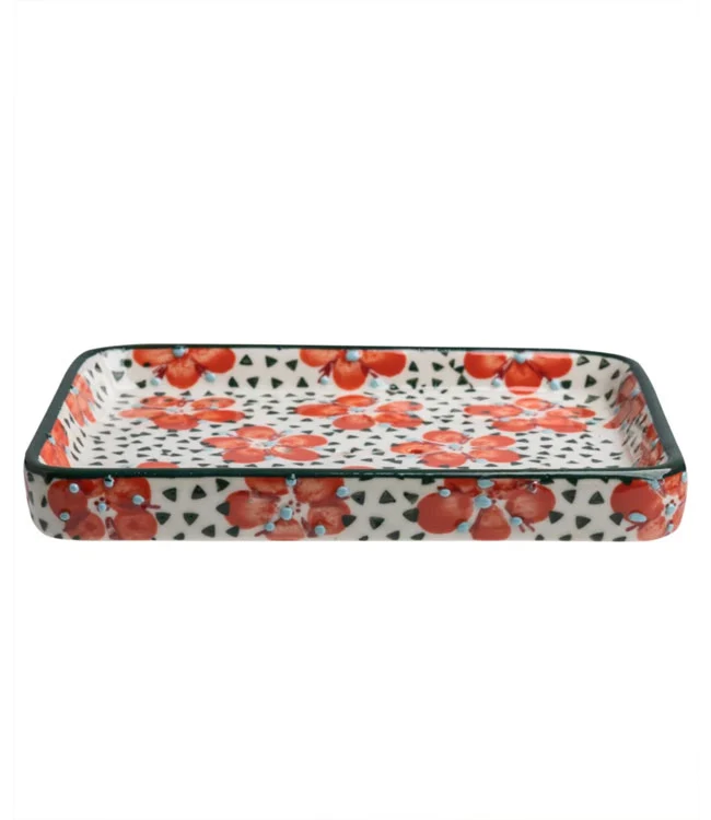 TRANQUILLO Zeep schaaltje van keramiek ORANGE FLOWER Handmade & Fairtrade
