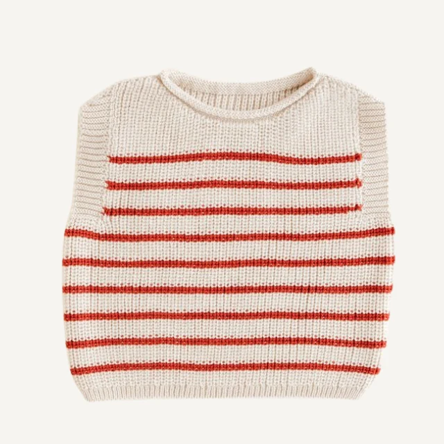 Hvid spencer harvey cream + red gestreept baby