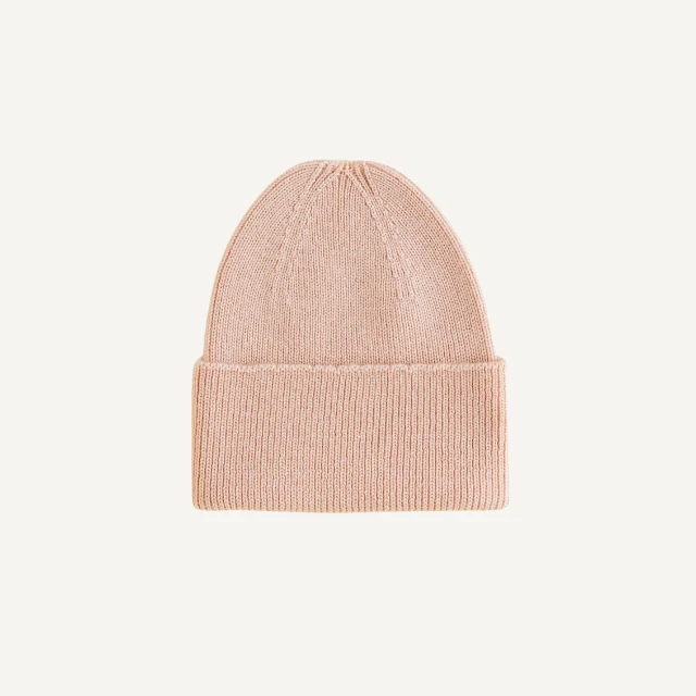 Hvid beanie fonzie newborn apricot