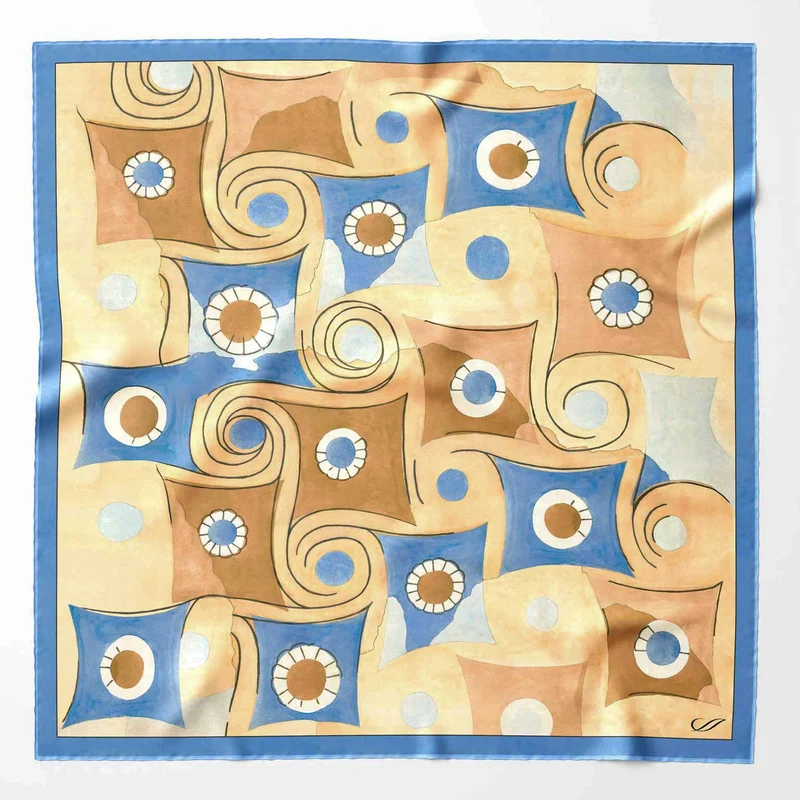 Prato - Silk Pocket Square - Yellow and Blue