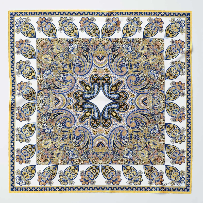 Torino - Silk Pocket Square - Blue & Yellow