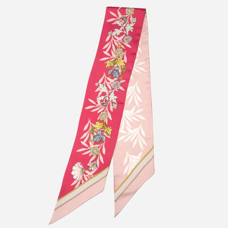 Sabrina - Skinny Silk Scarf - Pink
