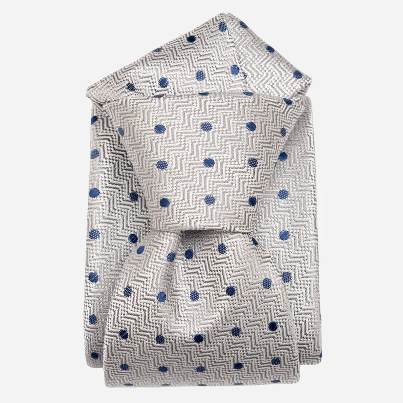 Tiburtina - Silk Jacquard Tie - Silver Grey