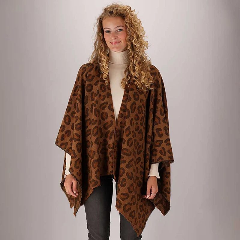 Geweven poncho - Dames - Multi zand