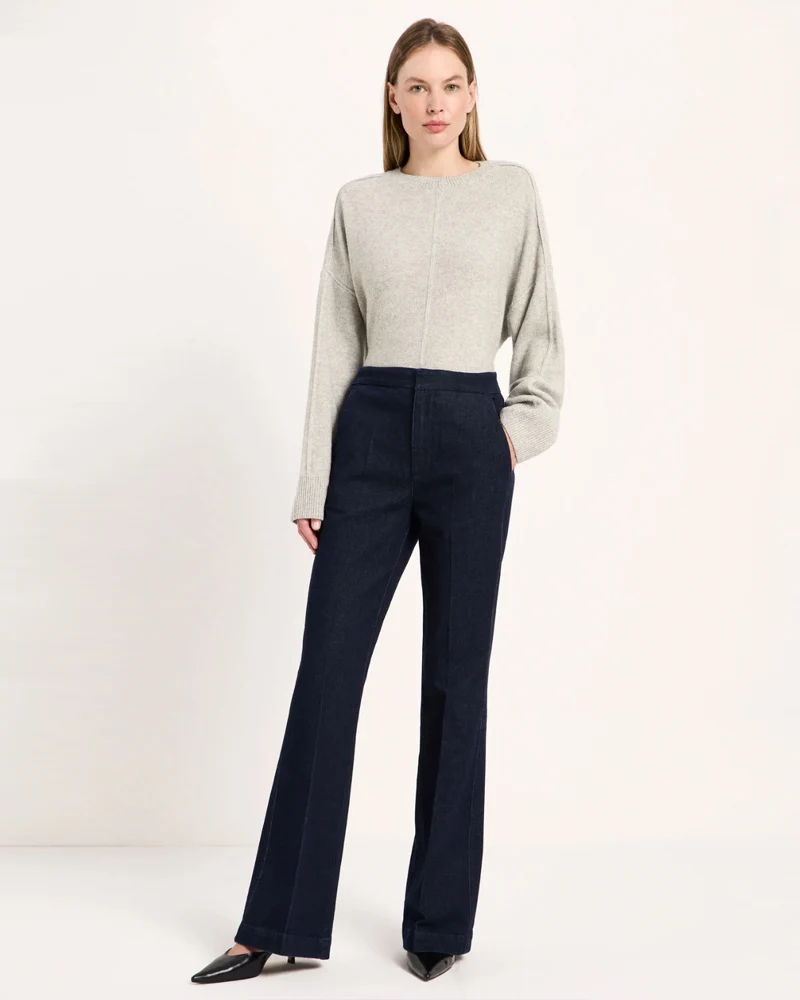 LANIUS flared jeans WILLOW RINSE BLUE biologisch katoen