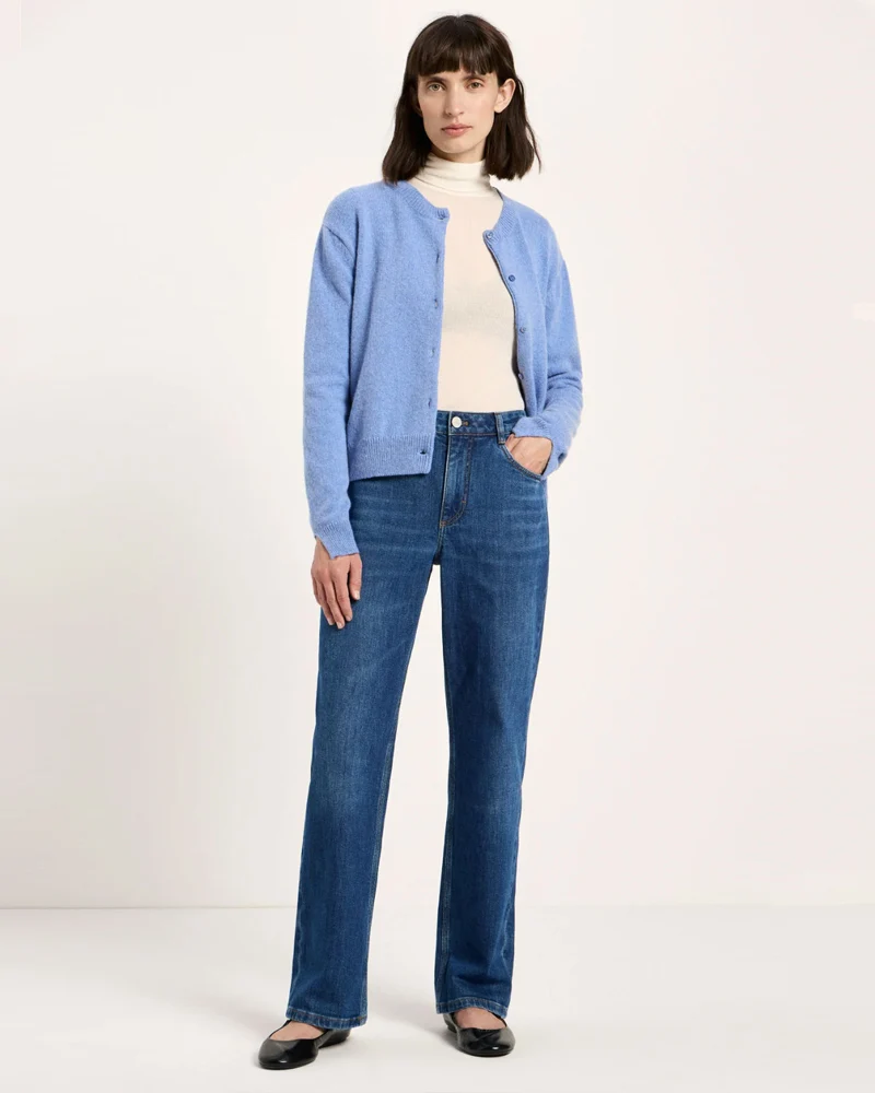 LANIUS rechte jeans SAGE ROYAL BLUE van biologisch katoen