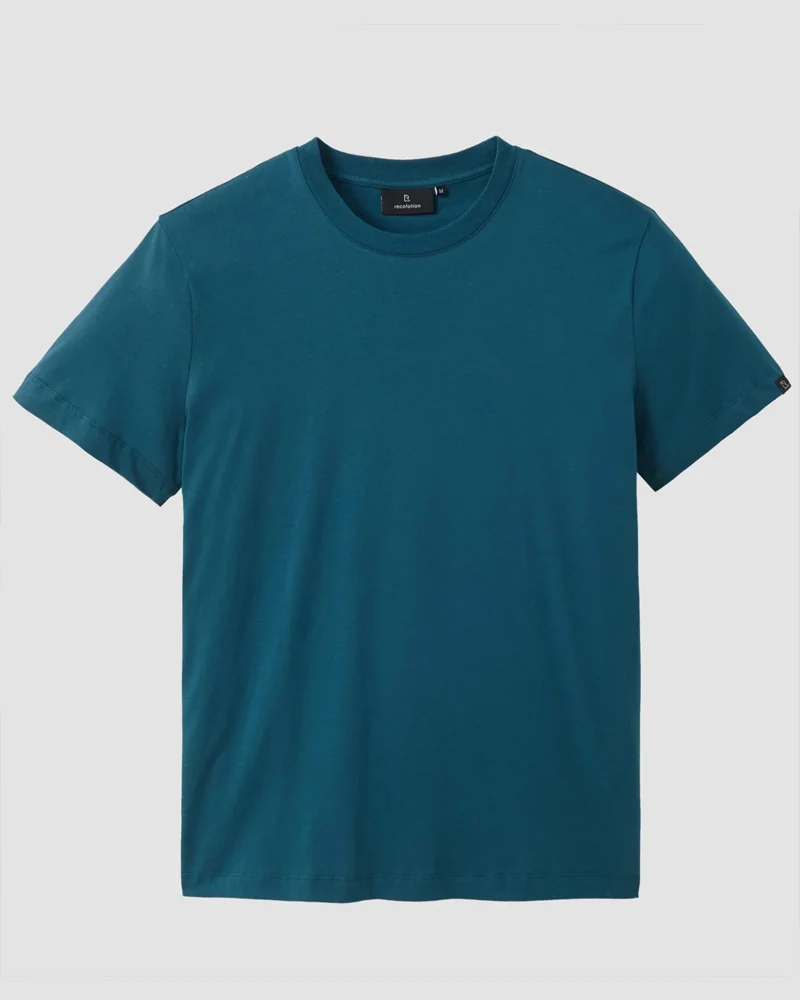 RECOLUTION basic heren shirt AGAVE TEAL biologisch katoen