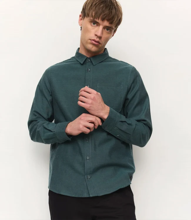 RECOLUTION flanel overhemd LENT GREEN biologisch katoen