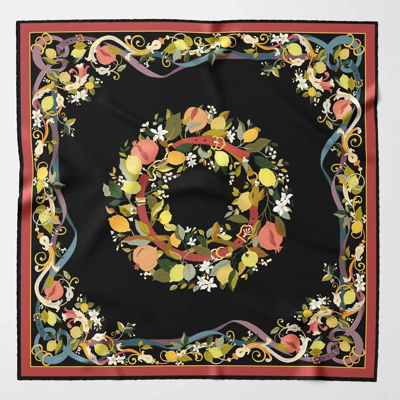 Anthea - Silk Foulard - Black