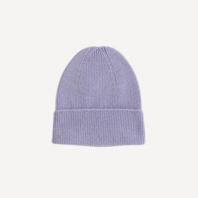 Hvid beanie fonzie newborn lilac