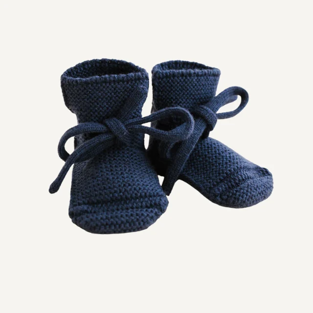 Hvid slofjes van merinowol blue