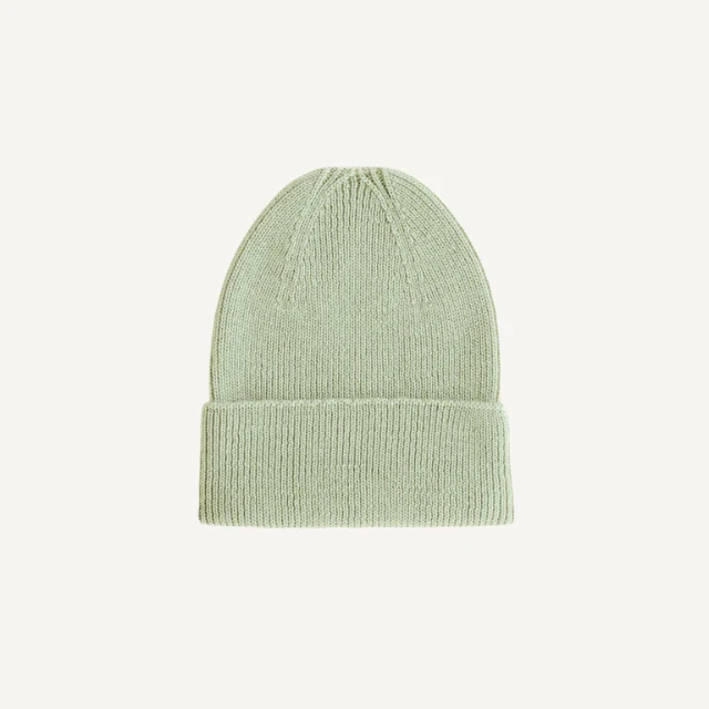 Hvid beanie fonzie newborn mint