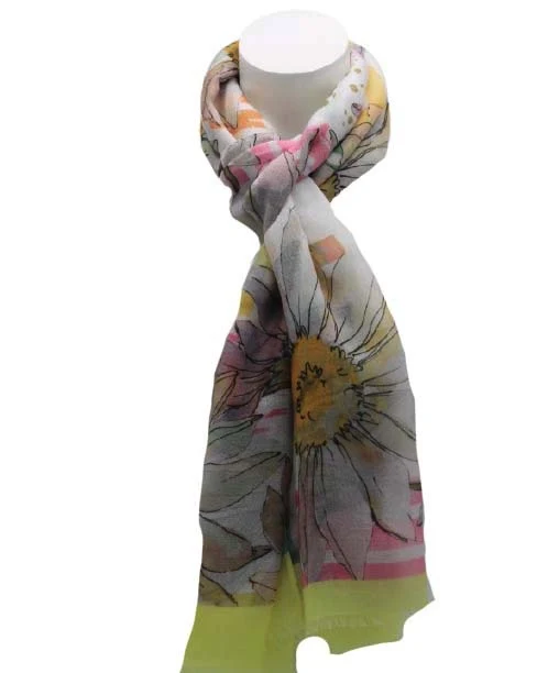 Dames sjaal geel-wit