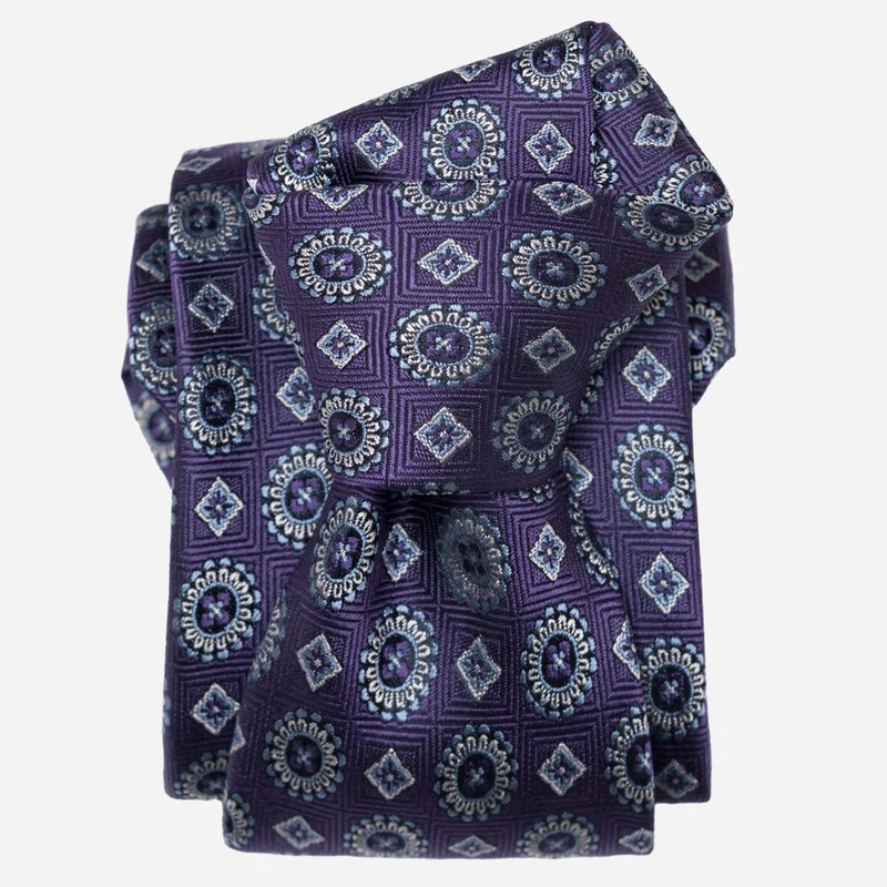Ercole - Silk Jacquard Tie - Purple