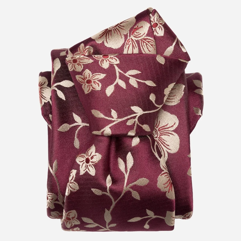 Silvio - Silk Jacquard Tie - Antique Burgundy