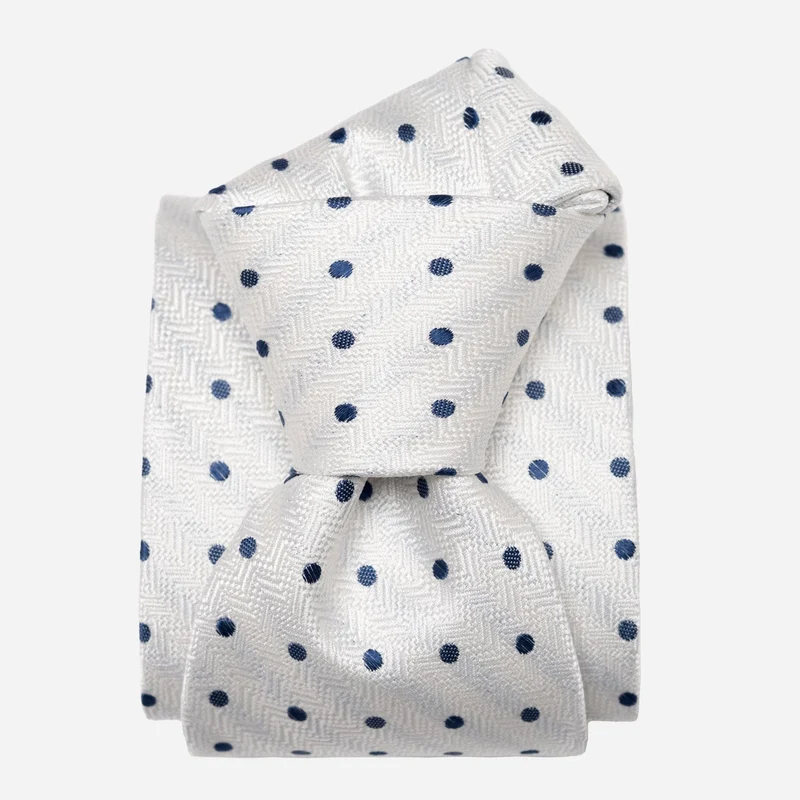 Tiburtina - Silk Jacquard Tie - White
