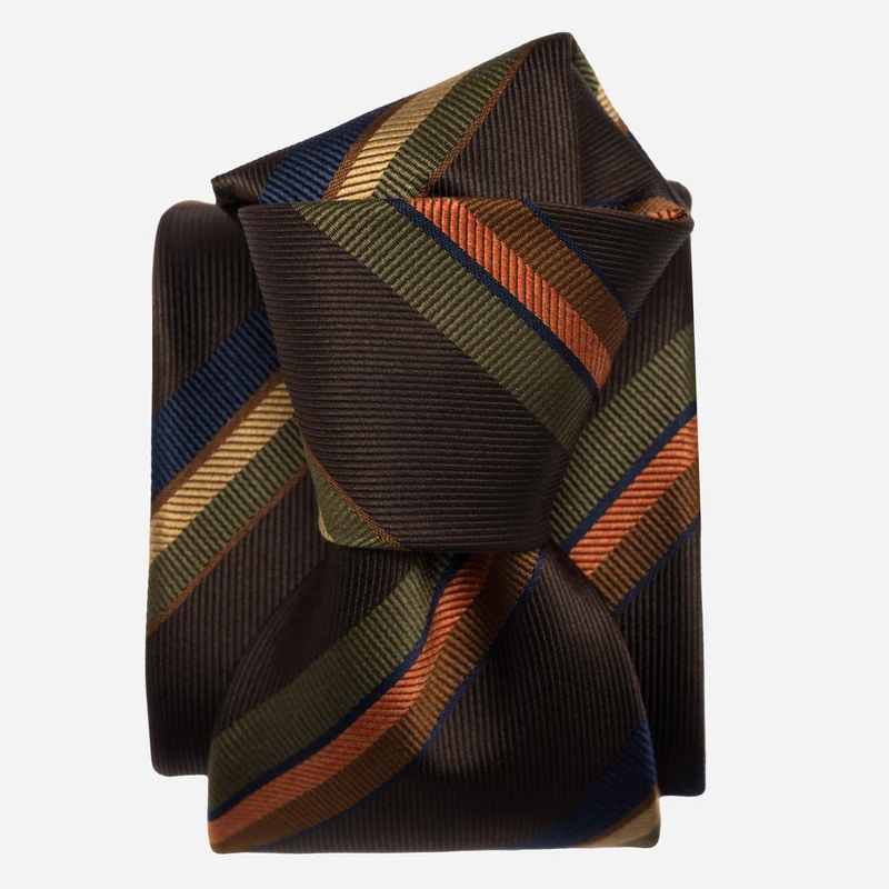Battisti - Silk Jacquard Tie - Chocolate Brown