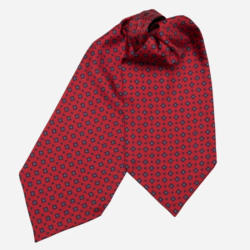 Corbara - Silk Ascot Cravat Tie - Dark Red