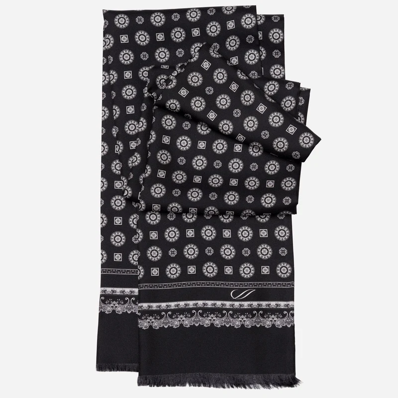 Botticelli - Slim Silk Scarf - Black