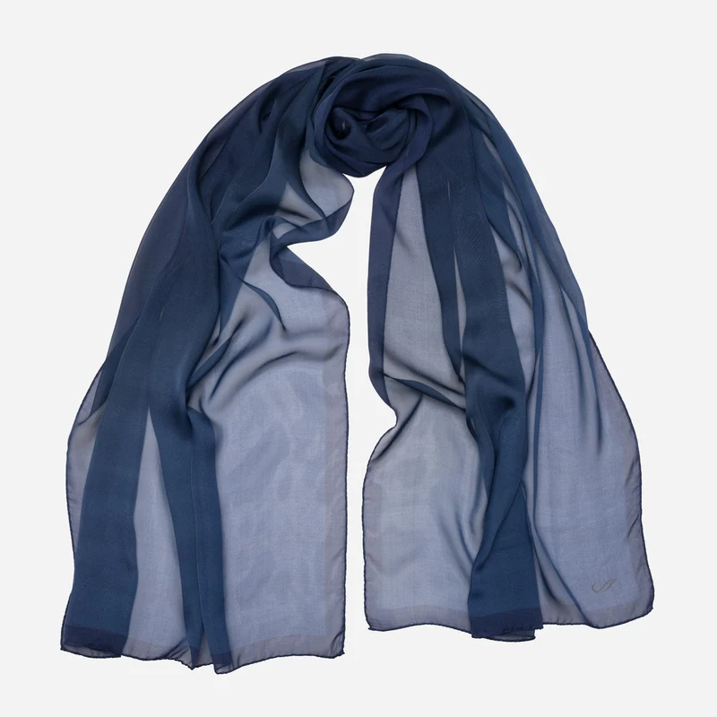 Sophia - Silk Scarf Shawl - Navy