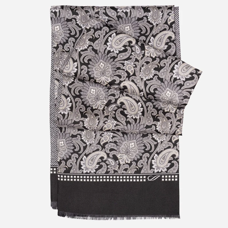 Pasquino - Reversible Silk Scarf - Black