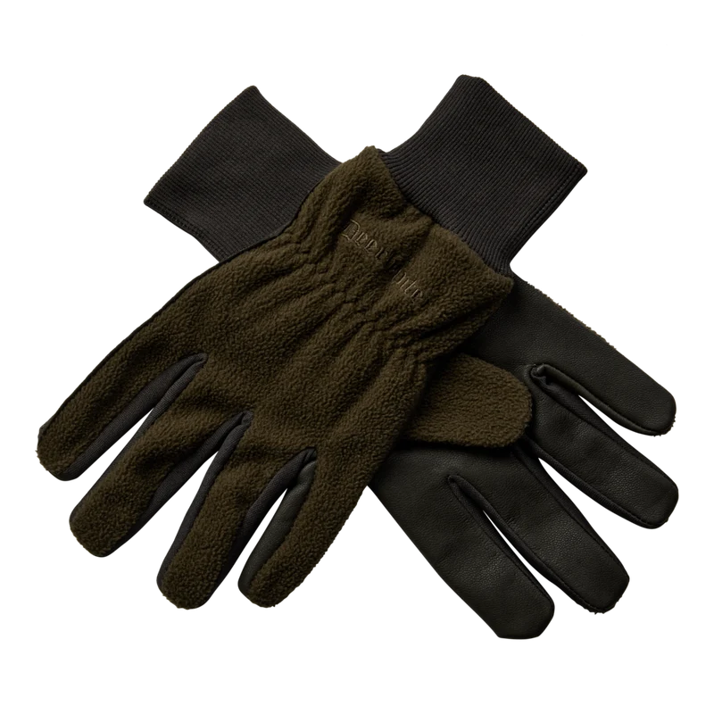 Deerhunter Fleece Gloves with Leather, art green