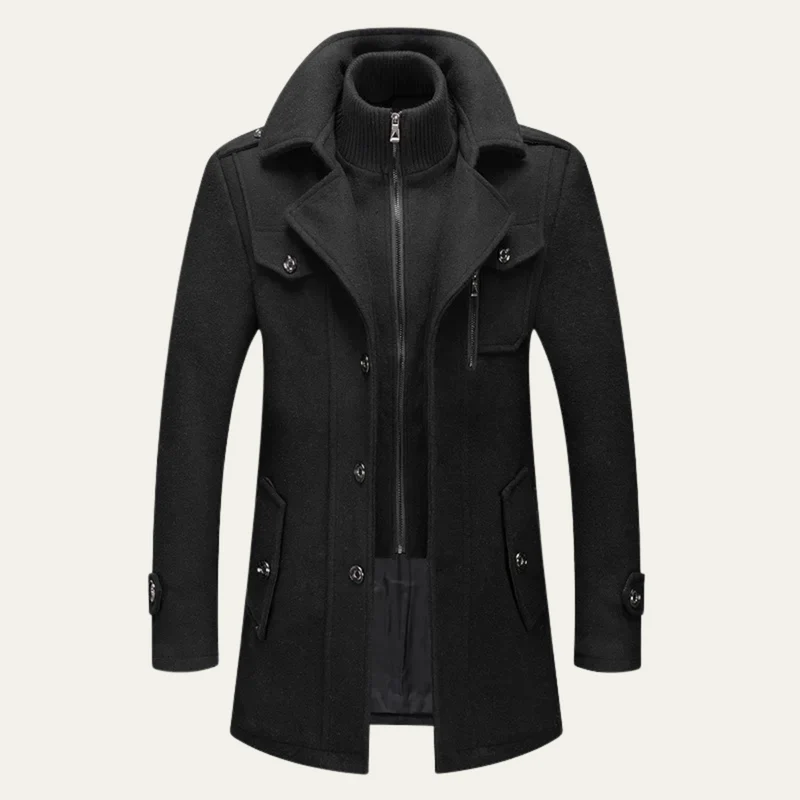 Men's Elegant Wool Blend Winter Coat