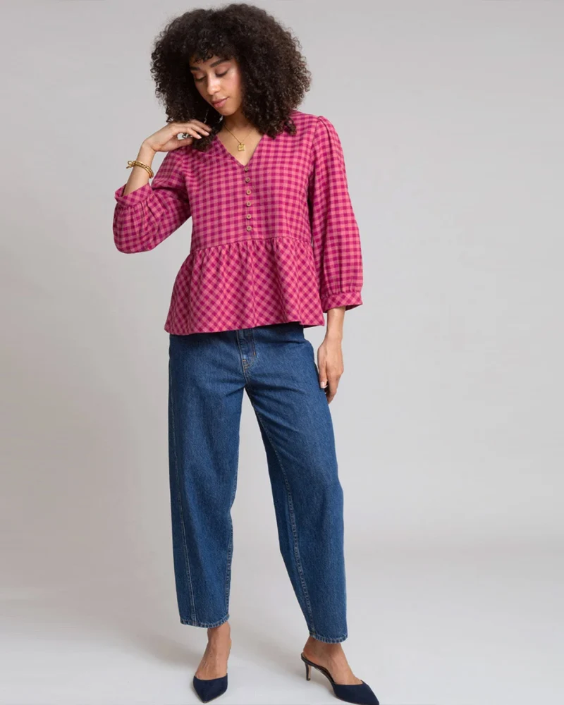 KITE geruite flanellen blouse KAROL BERRY biologisch katoen