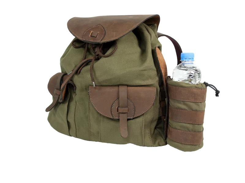 Hubertus Hunting Canvas Rugzak met leder afgewerkt