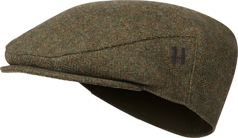 Härkila Kenmore Classic Flat Cap, forest green/herringbone