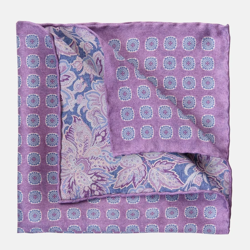 Assisi - Double Sided Silk Pocket Square - Lavender