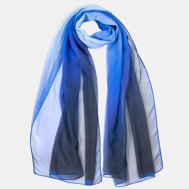 Sophia - Silk Scarf Shawl - Cobalt Blue