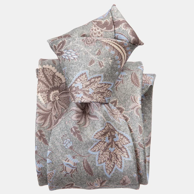 Medici - Printed Silk Tie - Soft Jade