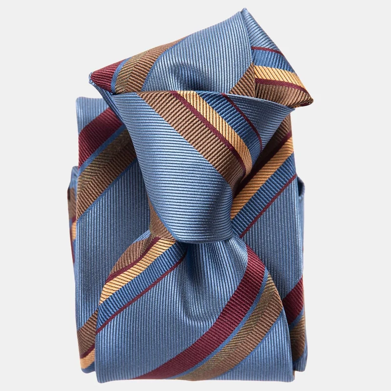 Battisti - Silk Jacquard Tie - Steel Blue