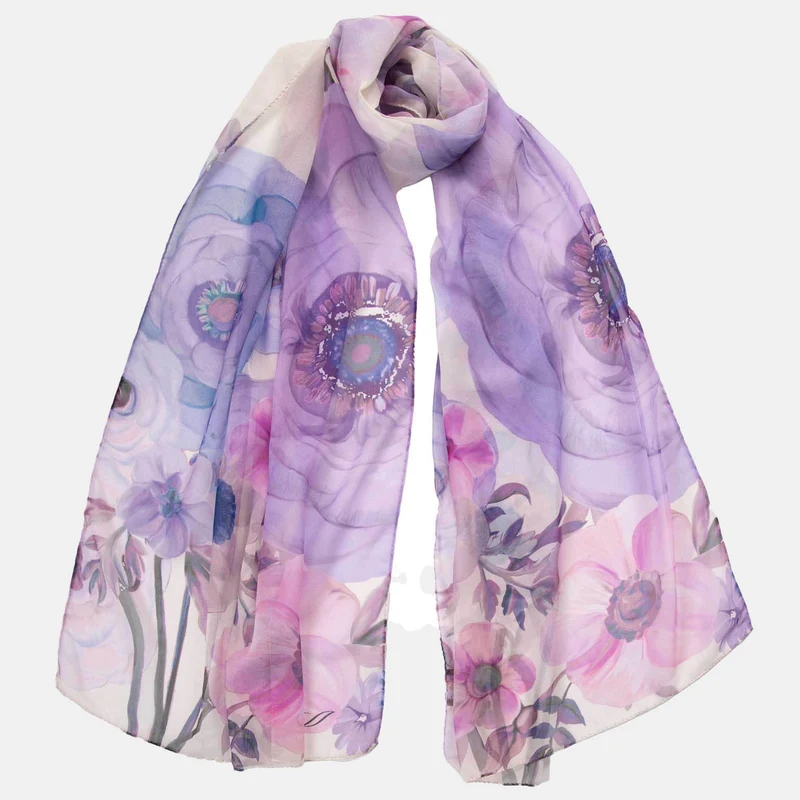 Campo de' Fiori - Long Silk Scarf - Lavender
