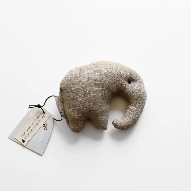 Linnen olifantje knuffel taupe